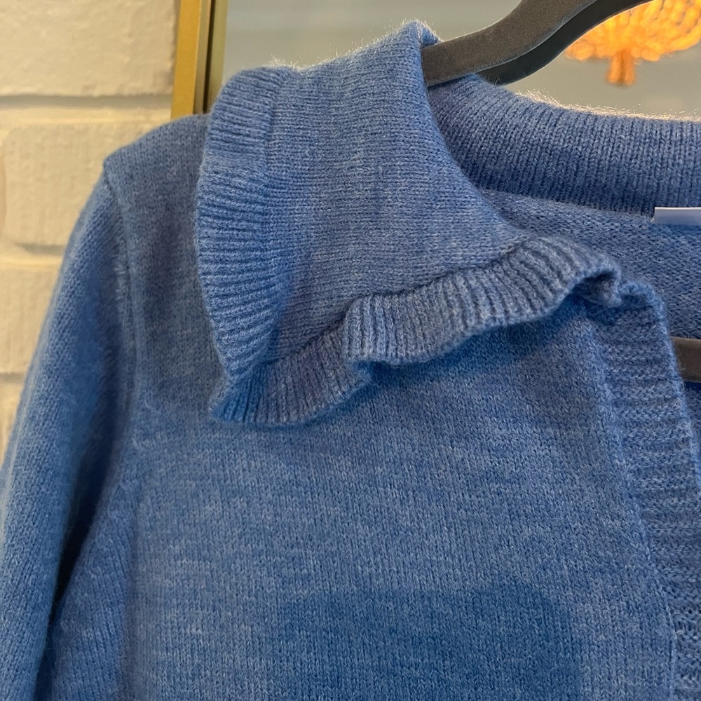 Ruffled Collar Button-Up Sweater - image 4